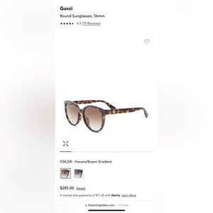 Gucci round sunglasses 56mm